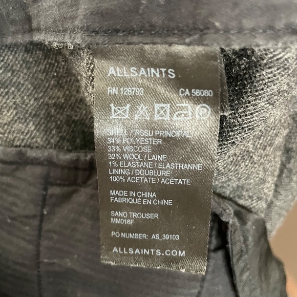 All Saints sano trouser - Picture 4 of 4